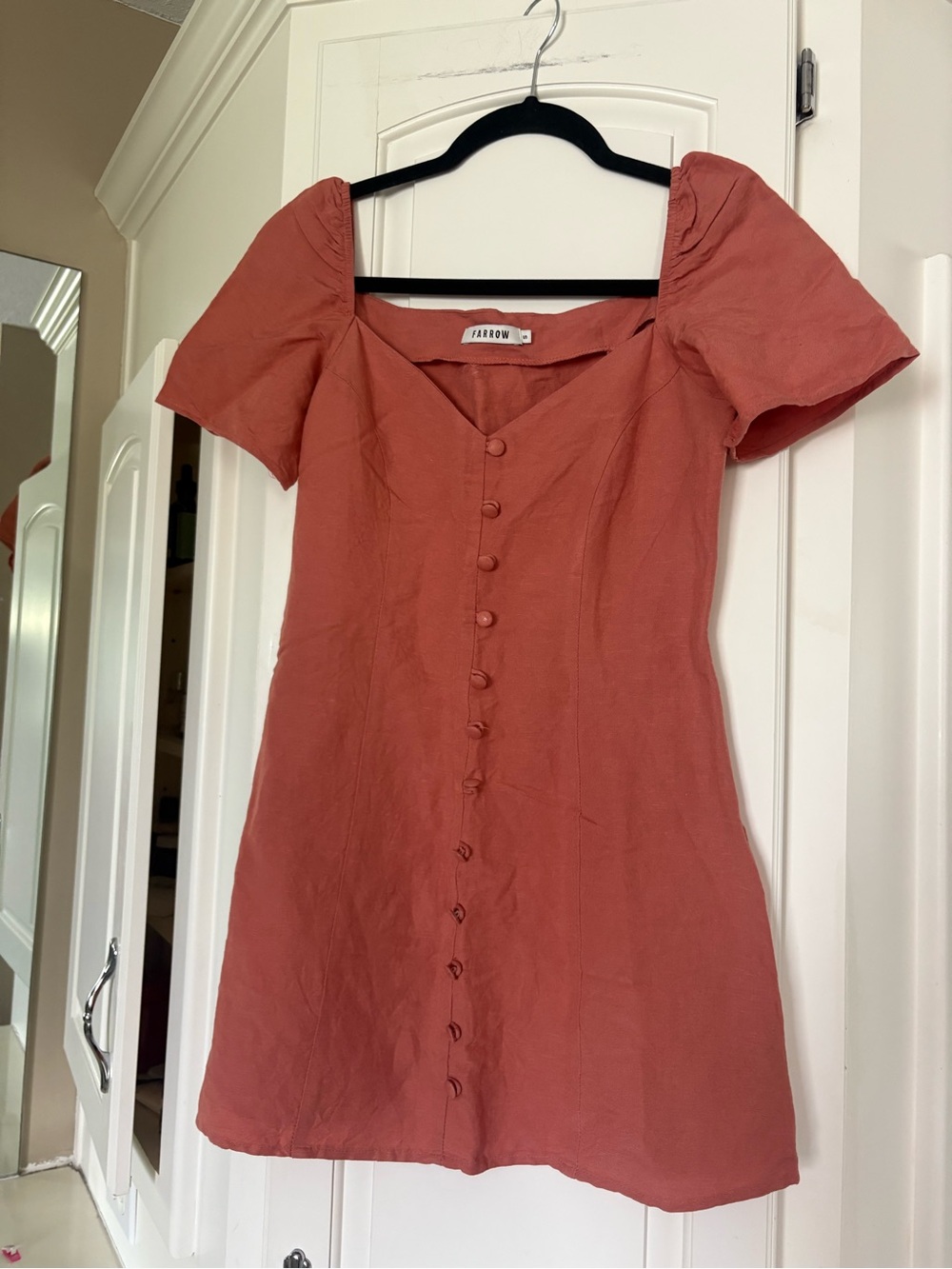 Farrow Rust Button-Front Mini Dress